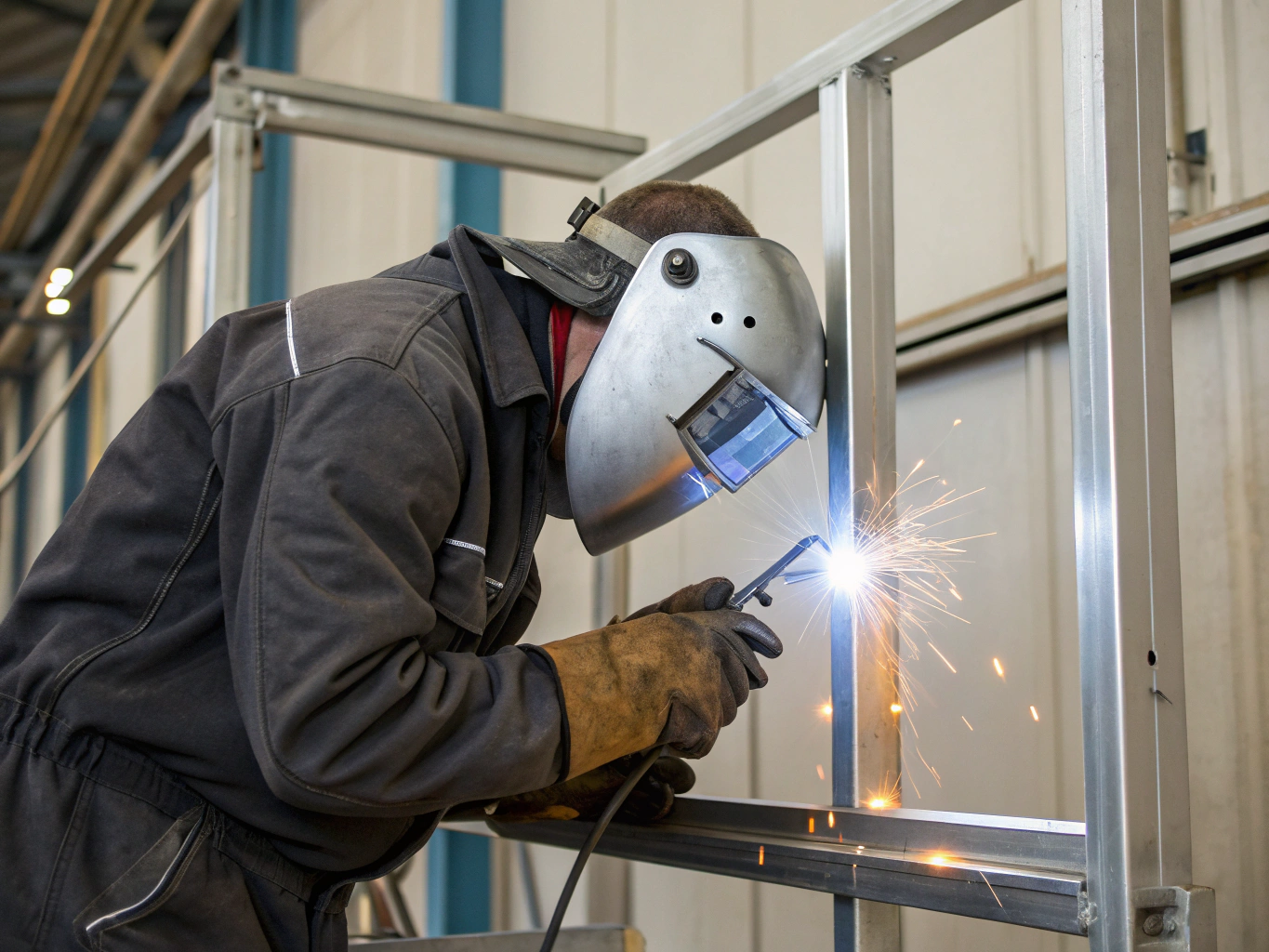 Contractor performing precision structural welding repair